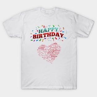 T-shirt Happy birthday heart T-Shirt